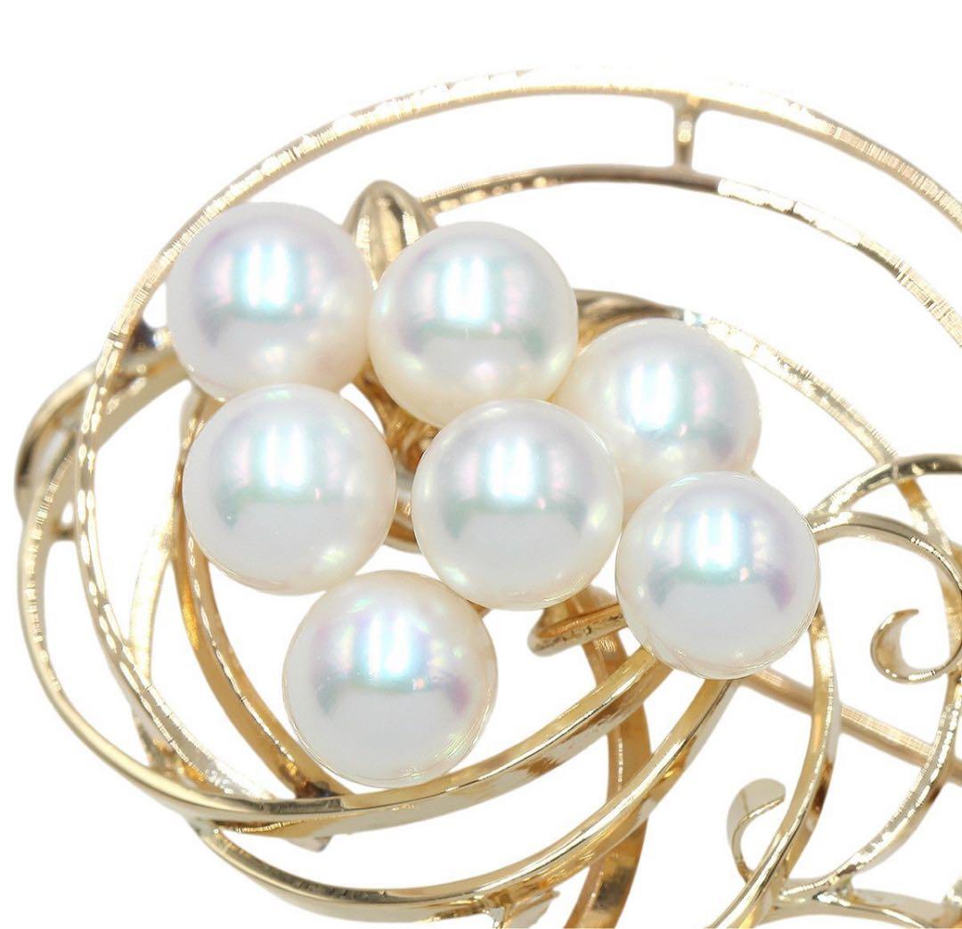 R2006 ノーブランド K18YG パール ブローチ