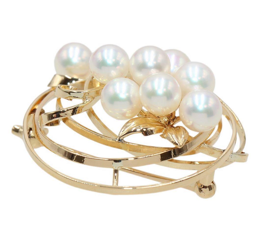 R2006 ノーブランド K18YG パール ブローチ