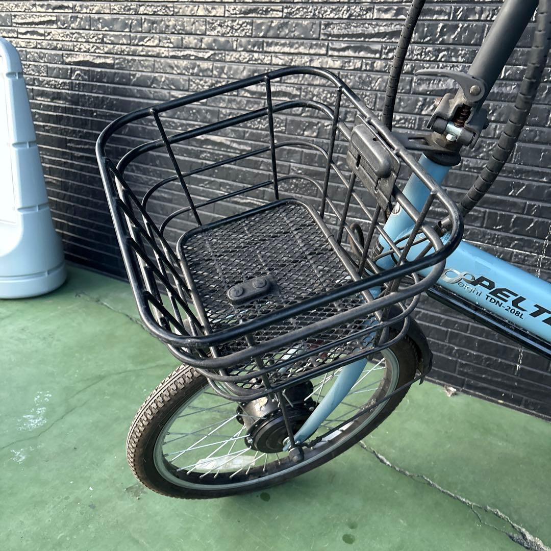 【PELTECH】TDN-208L ブルー×ブラック 電動アシスト折り畳み自転車