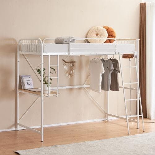 システムベット ロフトベッド シングル コンセント付き デスク付き 耐荷重120