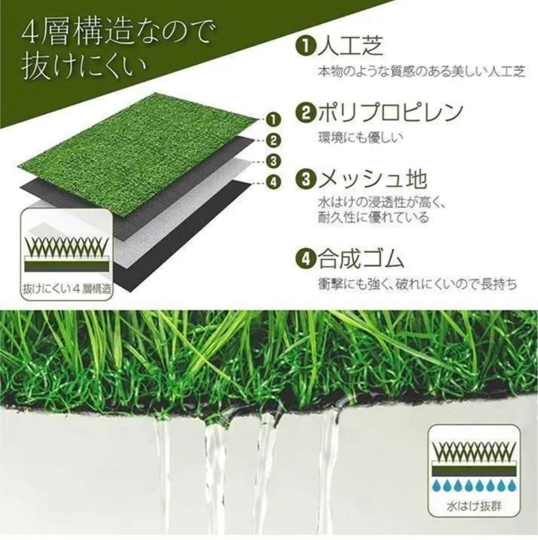 人工芝 2m×10m ロール 庭 芝丈35mm 芝生 密度2倍 高耐久固定ピン付