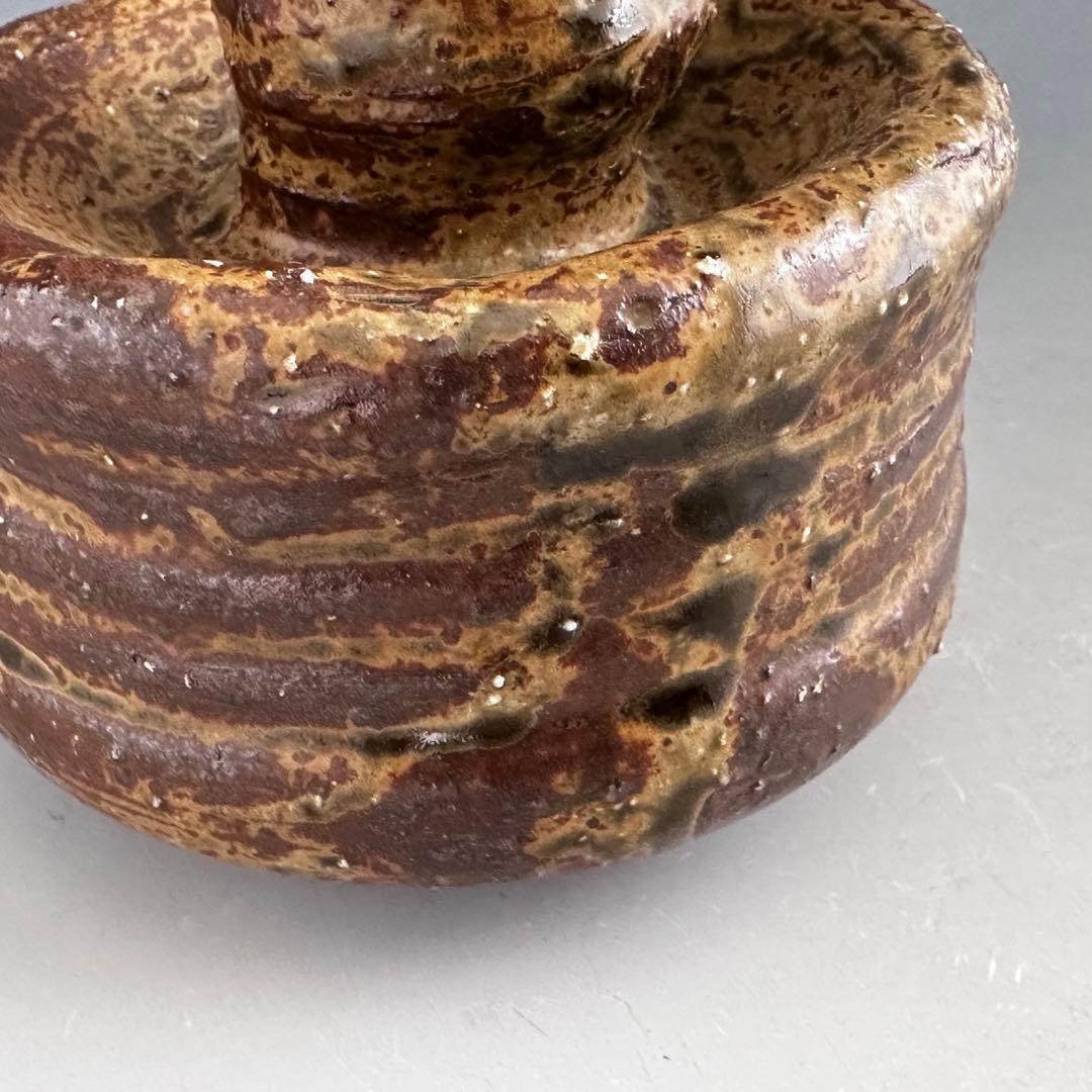 茶道具　伊羅保釉　蹲　うずくまる　掛花入　趙誠主　共箱　花入　花器　韓国　焼物