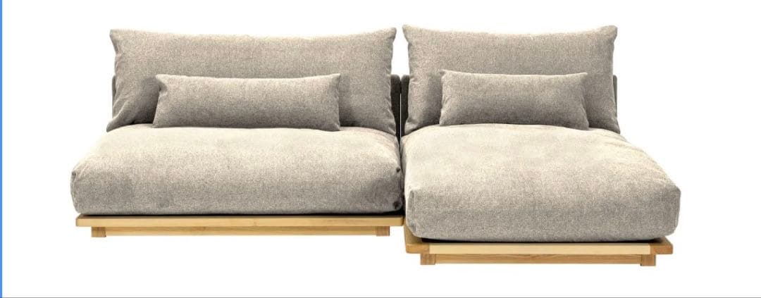 幸せになるソファ / Fumi / ライトベージュ /肘用テーブル付