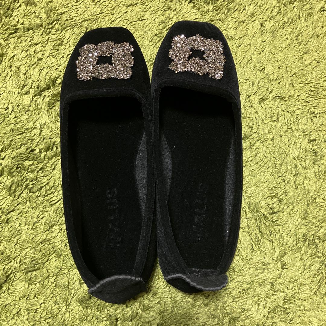 【新品】　IENA MALUS/マリュス VELVET SHOESブラック37