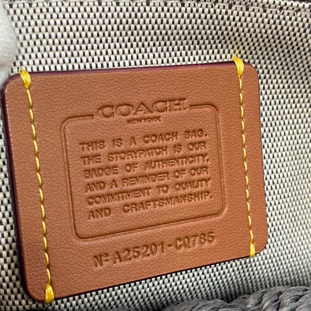 未使用 コーチcoach スモール ストロー トート カゴバッグ CQ785.