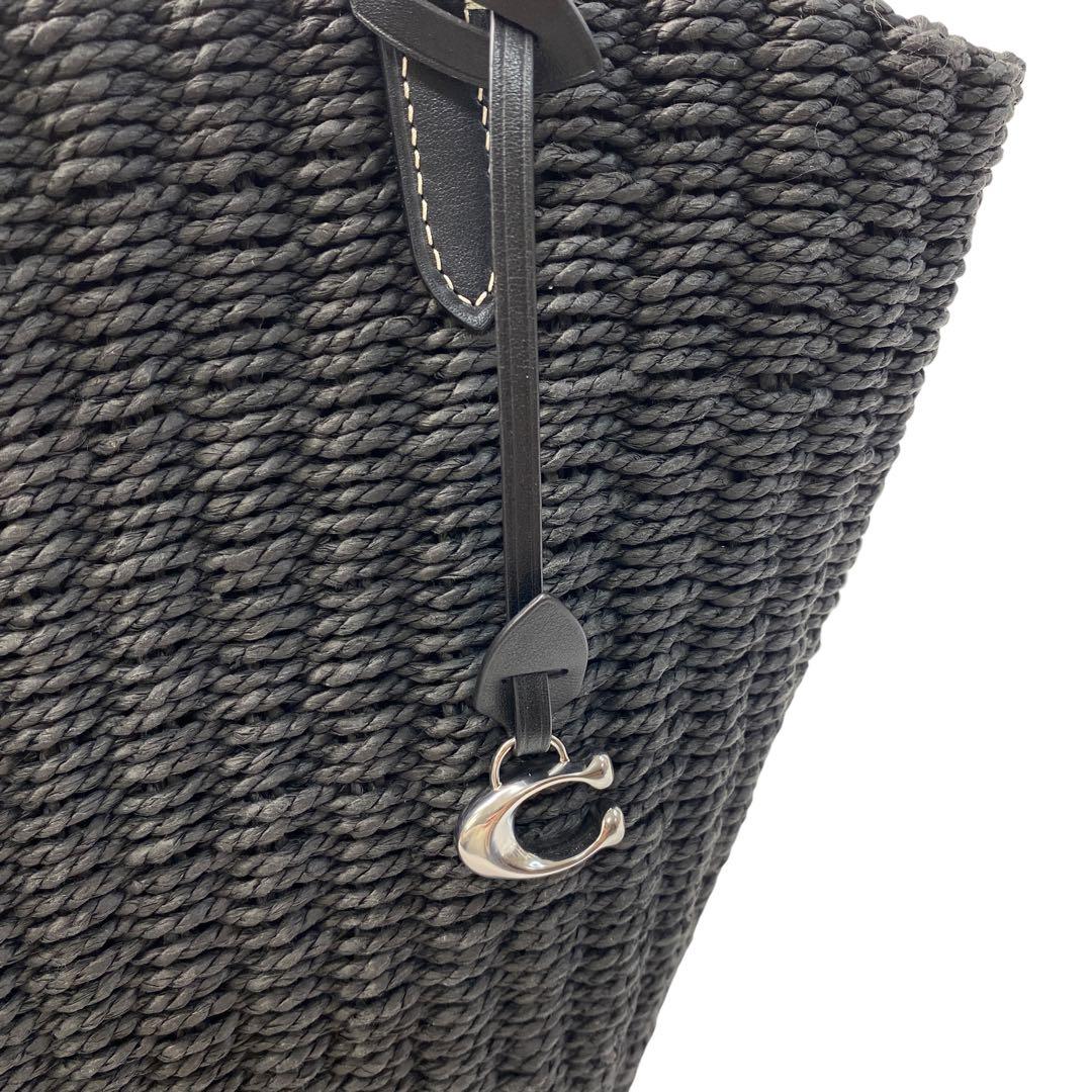 未使用 コーチcoach スモール ストロー トート カゴバッグ CQ785.