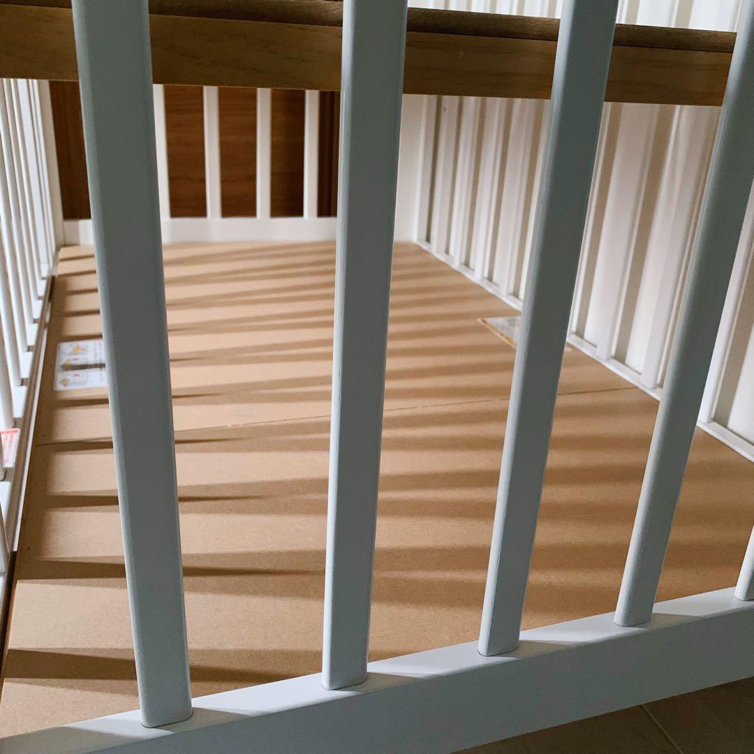 【♡送料込♡】カトージ ベビーベッド タチベッド ホワイト⭐︎