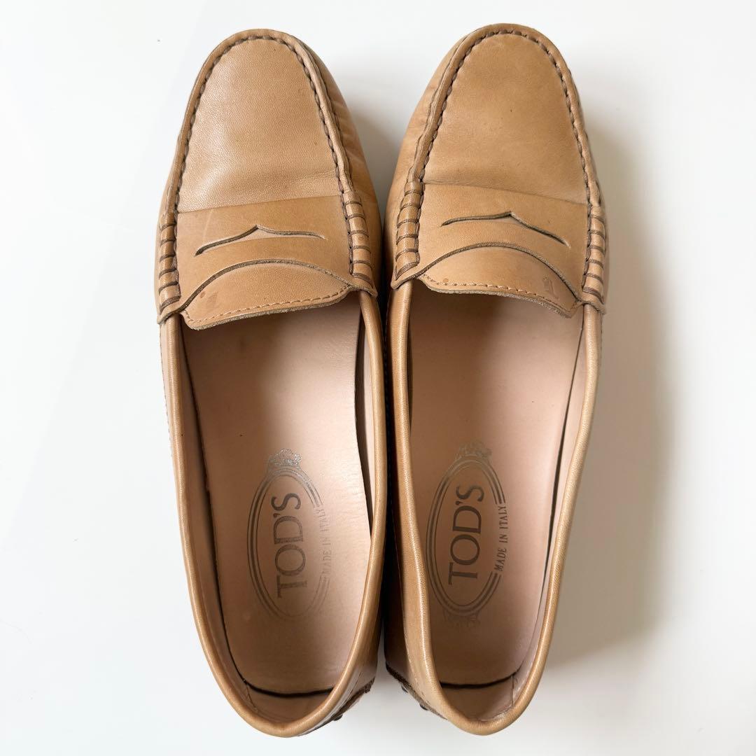 TODS ローファー　ドライビング　レザー ライトブラウン 24.5
