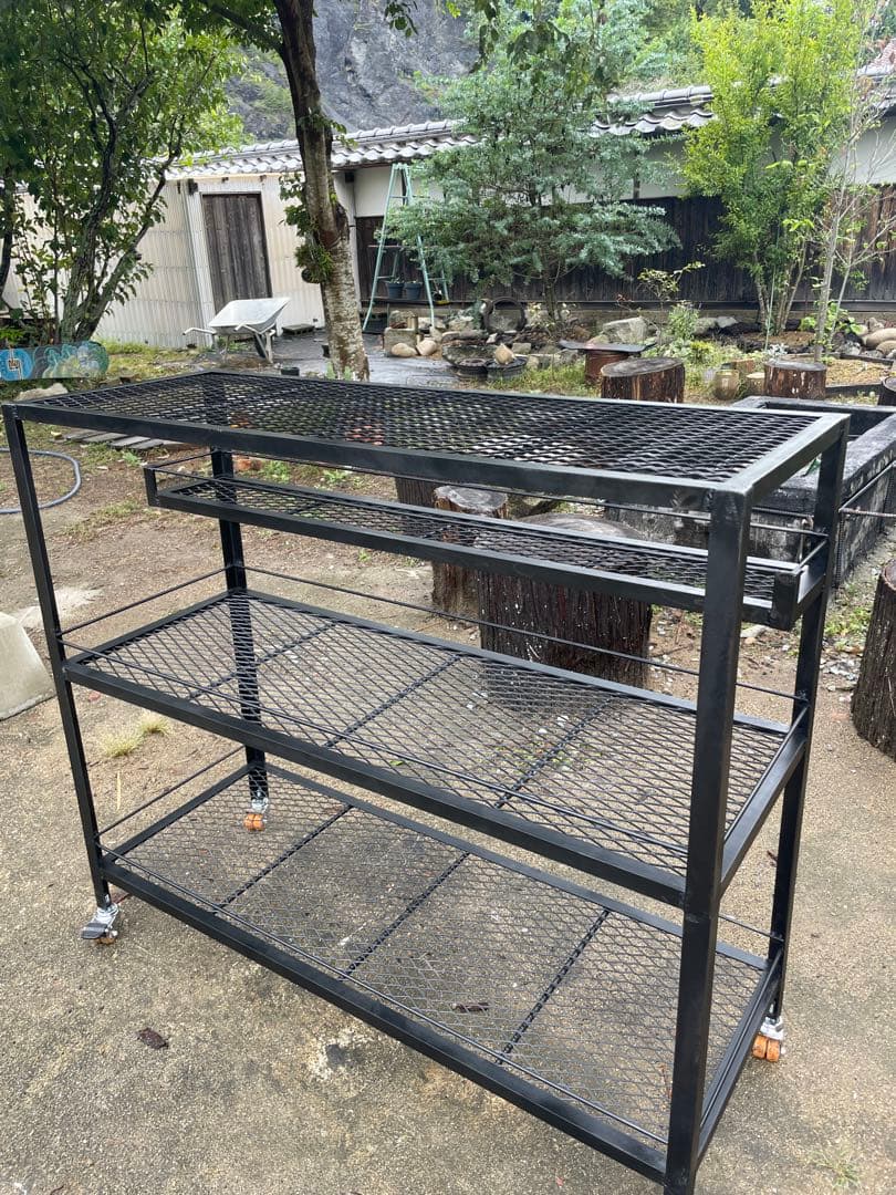 ワイド1200mm アイアンシェルフ　植物棚