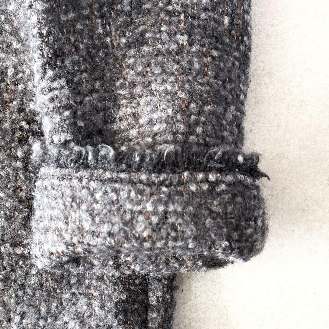 美品✨️セオリーリュクス モヘアツイードコート38 チャコールグレー メランジ