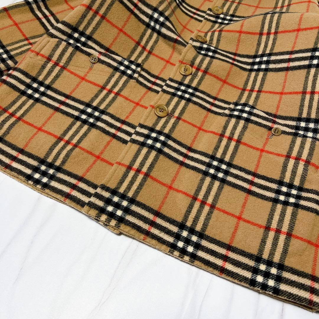 バーバリー リバーシブルコート ダブルフェイス ウール ノバチェック ベージュ