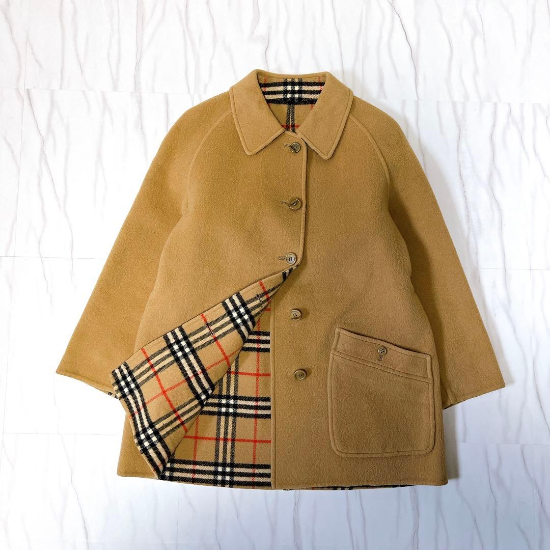 バーバリー リバーシブルコート ダブルフェイス ウール ノバチェック ベージュ