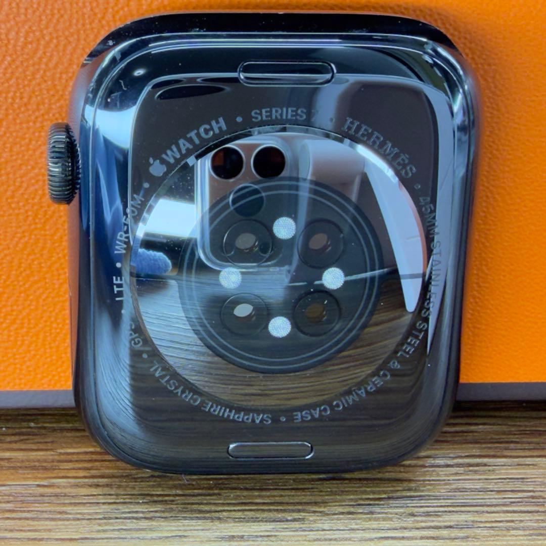 3017 Apple Watchエルメス　シリーズ7 ブラックステンレスモデル