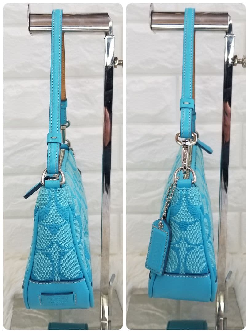 希少カラーCOACHコーチ／シグネチャー／デミバッグ／Y2K／アクセサリーポーチ