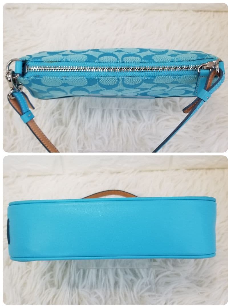 希少カラーCOACHコーチ／シグネチャー／デミバッグ／Y2K／アクセサリーポーチ