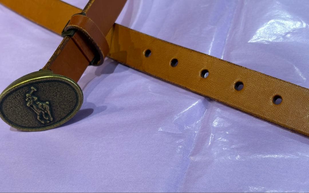 ❤️ラルフローレン❤️ポニーロゴ バックル レザーベルト❤️ゴールド金具❤️