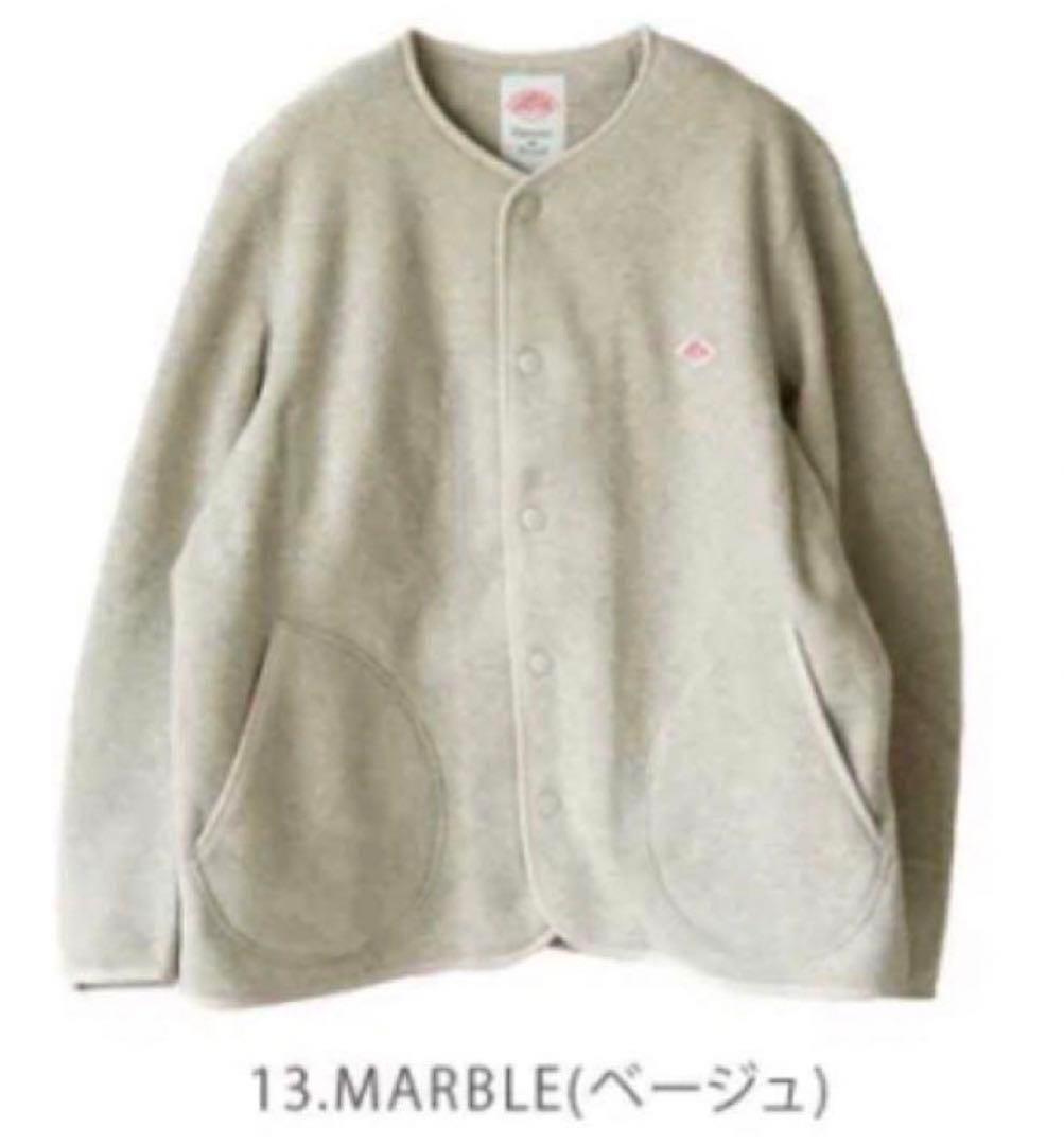 DANTON/ダントン　フリース ノーカラーカーディガン　マーブル38