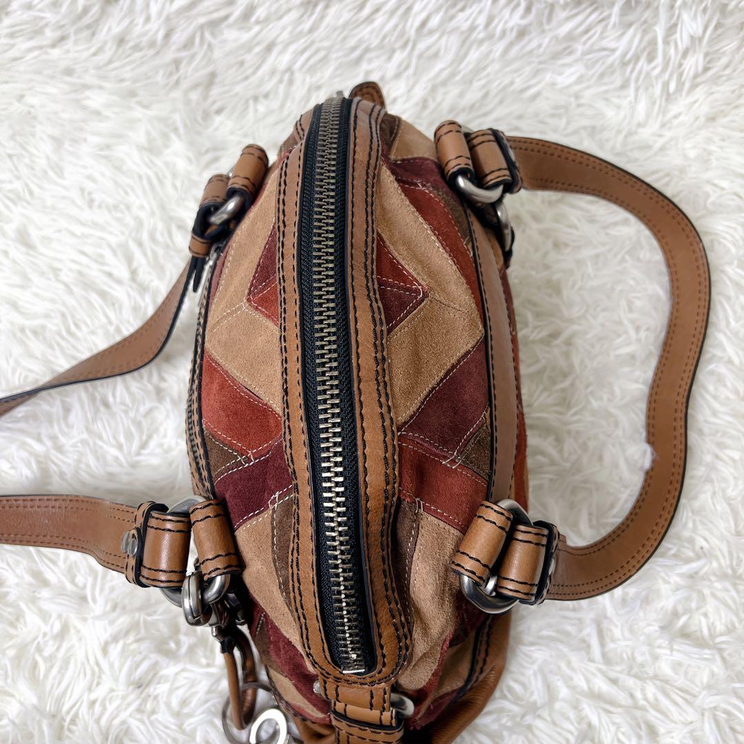 バッグ FOSSIL Y2K Patchwork Suede Leather Bag