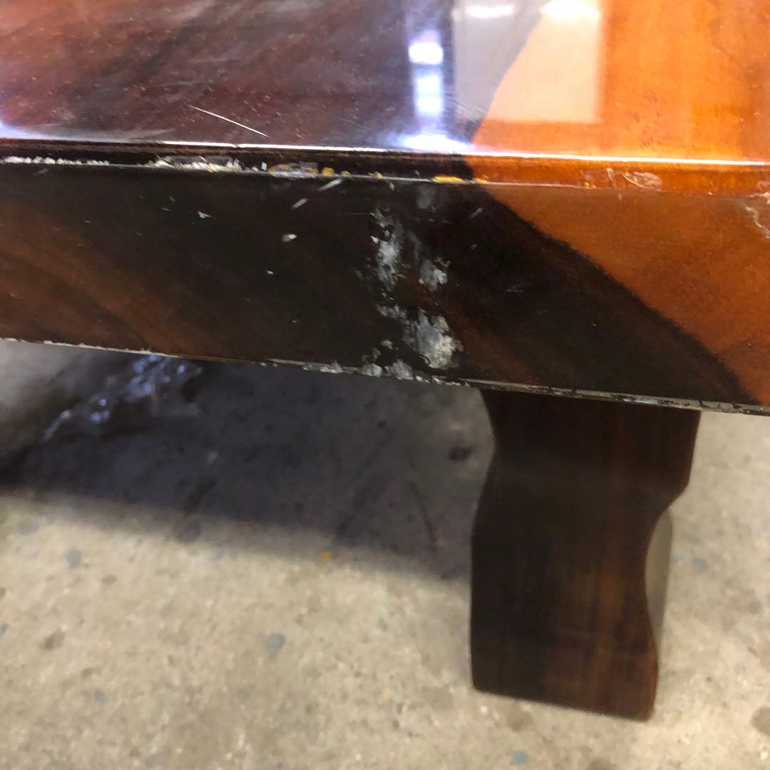 紅紫檀 無垢材一枚板の座卓 板厚55mm 輸入規制の希少木材 希少な耳付き