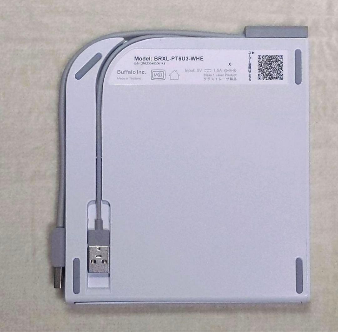 BUFFALO　ブルーレイ　ディスク　ドライブ BRXL-PT6U3-WHE