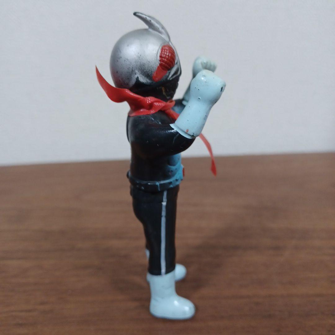 当時ものポピー製「仮面ライダー」希少青成型＆黒成型ミニソフビフィギュア２点セット