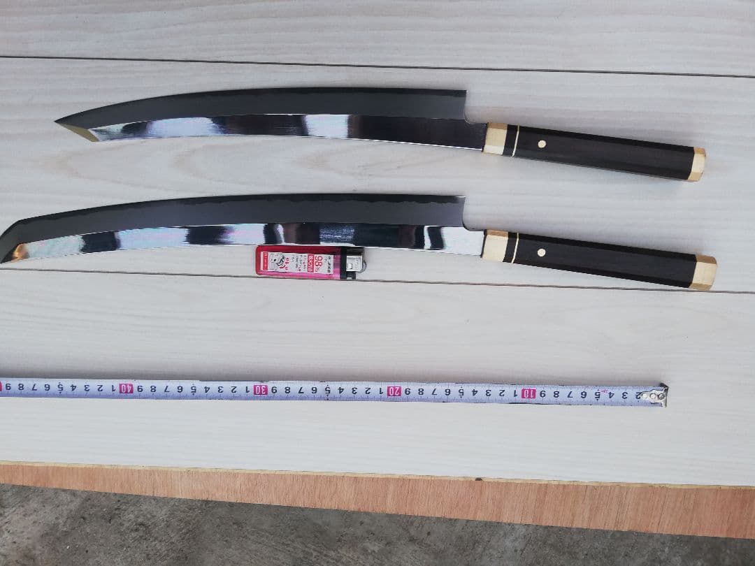 切付水本焼9寸、先丸水本焼7寸、鏡面仕上げ、