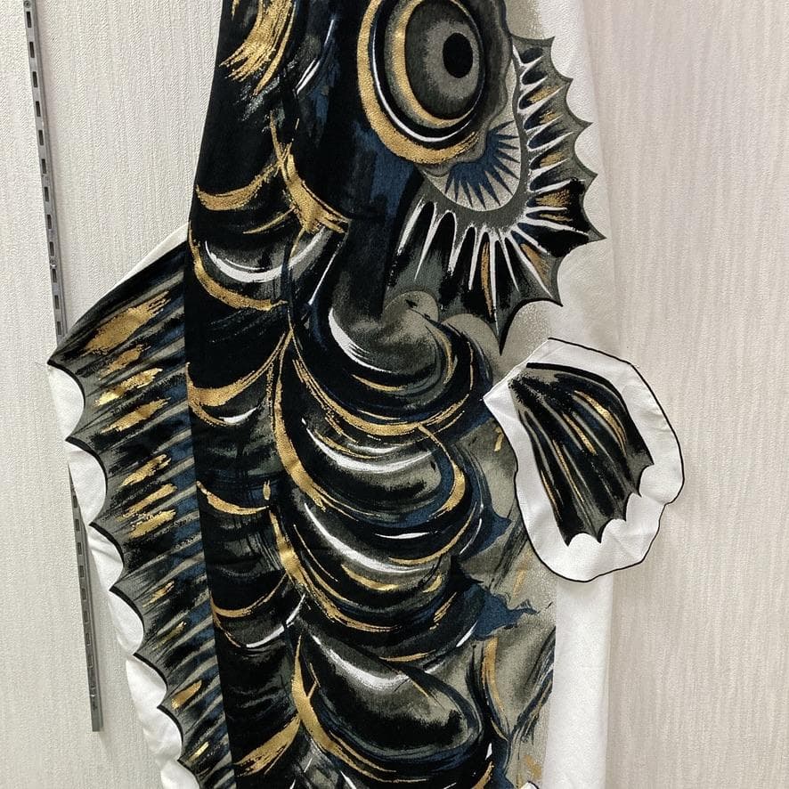 SKO118 希少　山本寛斎デザイン　鯉のぼり2m単品　お父さん鯉2m　黒鯉２m