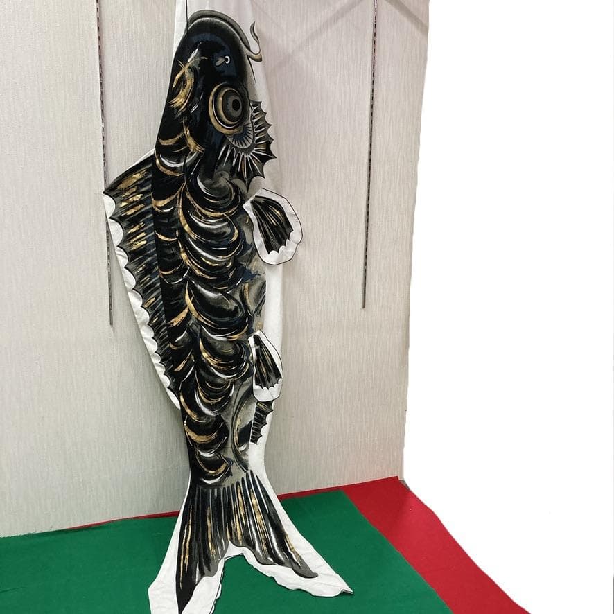 SKO118 希少　山本寛斎デザイン　鯉のぼり2m単品　お父さん鯉2m　黒鯉２m