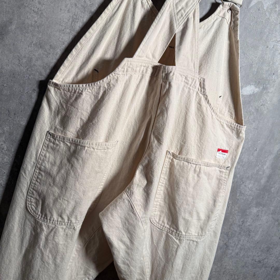 ⭐️希少⭐️キャルオーライン オーバーオール 立体裁断 生成り XL相当 クリーム