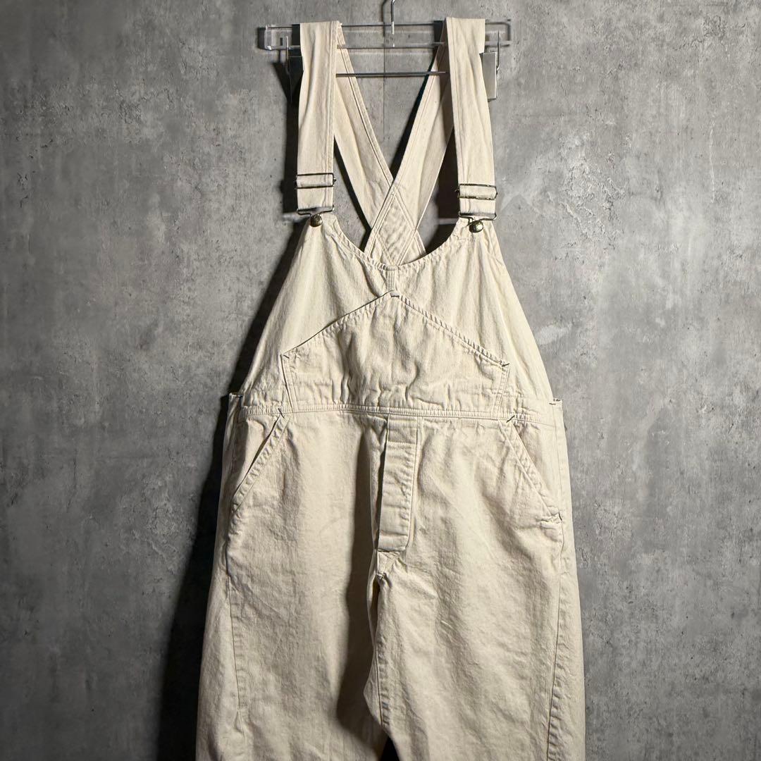 ⭐️希少⭐️キャルオーライン オーバーオール 立体裁断 生成り XL相当 クリーム
