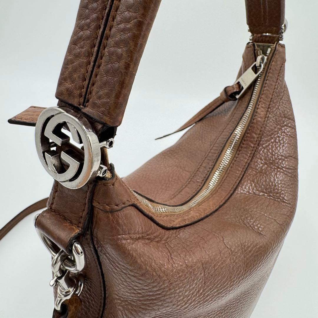 グッチ インターロッキング レザー 2way ハンドバッグ ショルダーバッグ