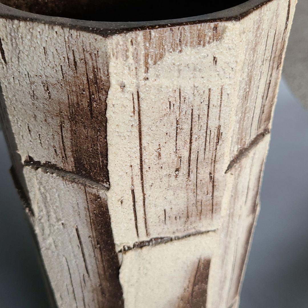 信楽焼 スリム 傘立て 面取り 高さ４５cm