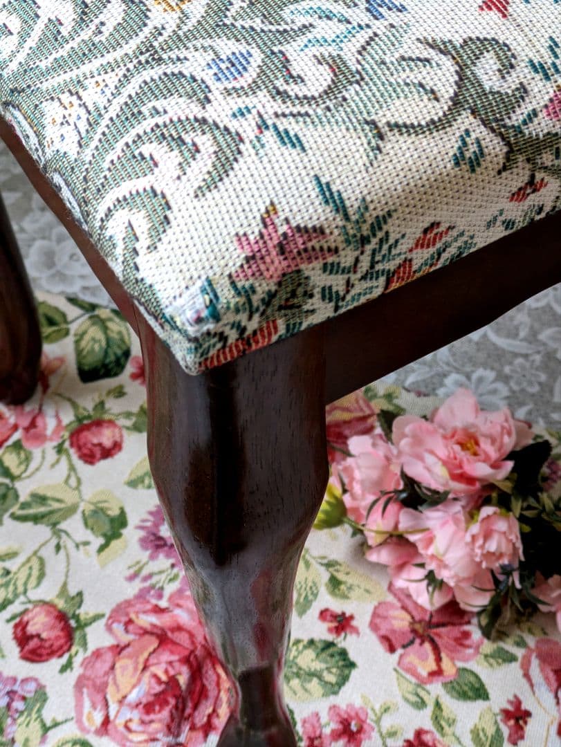 お値下げ✾猫脚ゴブラン織スツール✾