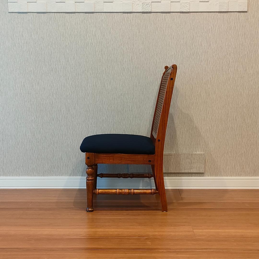 三越ブルージュ　ダイニングチェア　ラタンバック　三越製作所