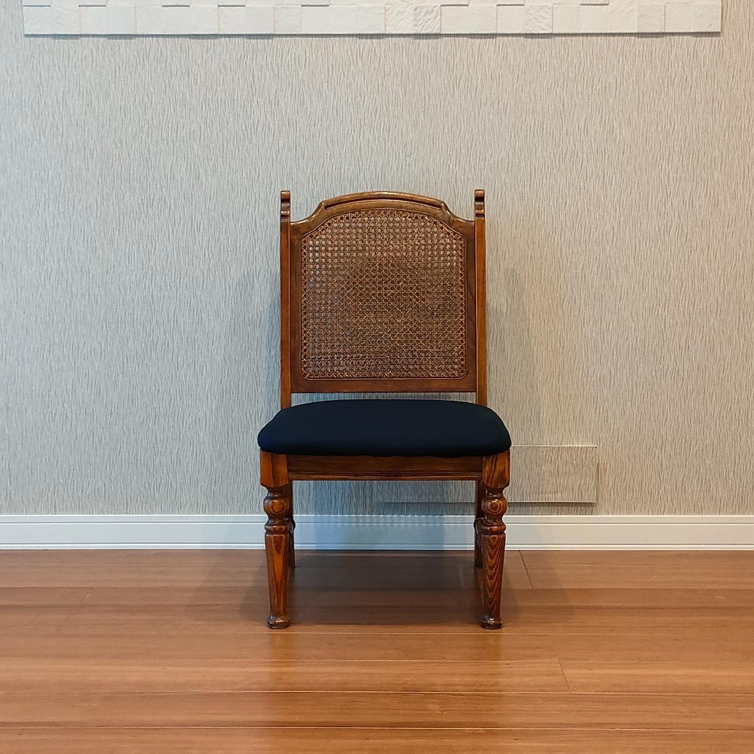 三越ブルージュ　ダイニングチェア　ラタンバック　三越製作所