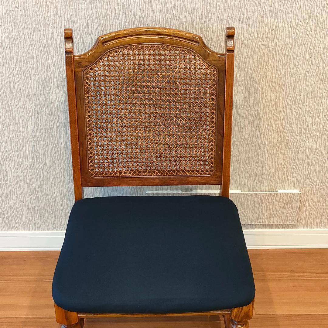 三越ブルージュ　ダイニングチェア　ラタンバック　三越製作所