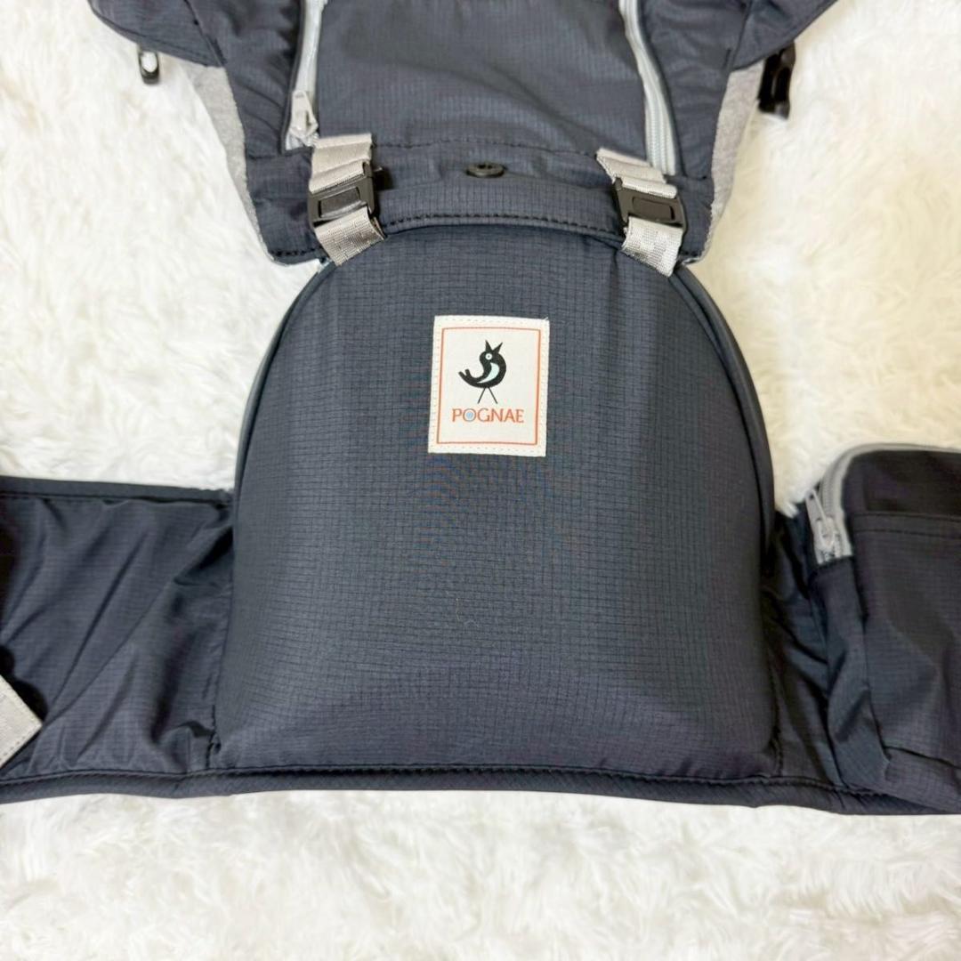 【極美品】ミキハウス×ポグネー ベビーキャリア 抱っこひも 星柄 グレー