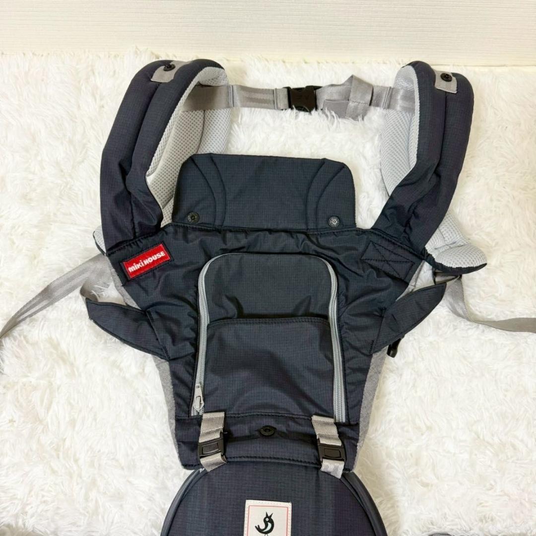 【極美品】ミキハウス×ポグネー ベビーキャリア 抱っこひも 星柄 グレー