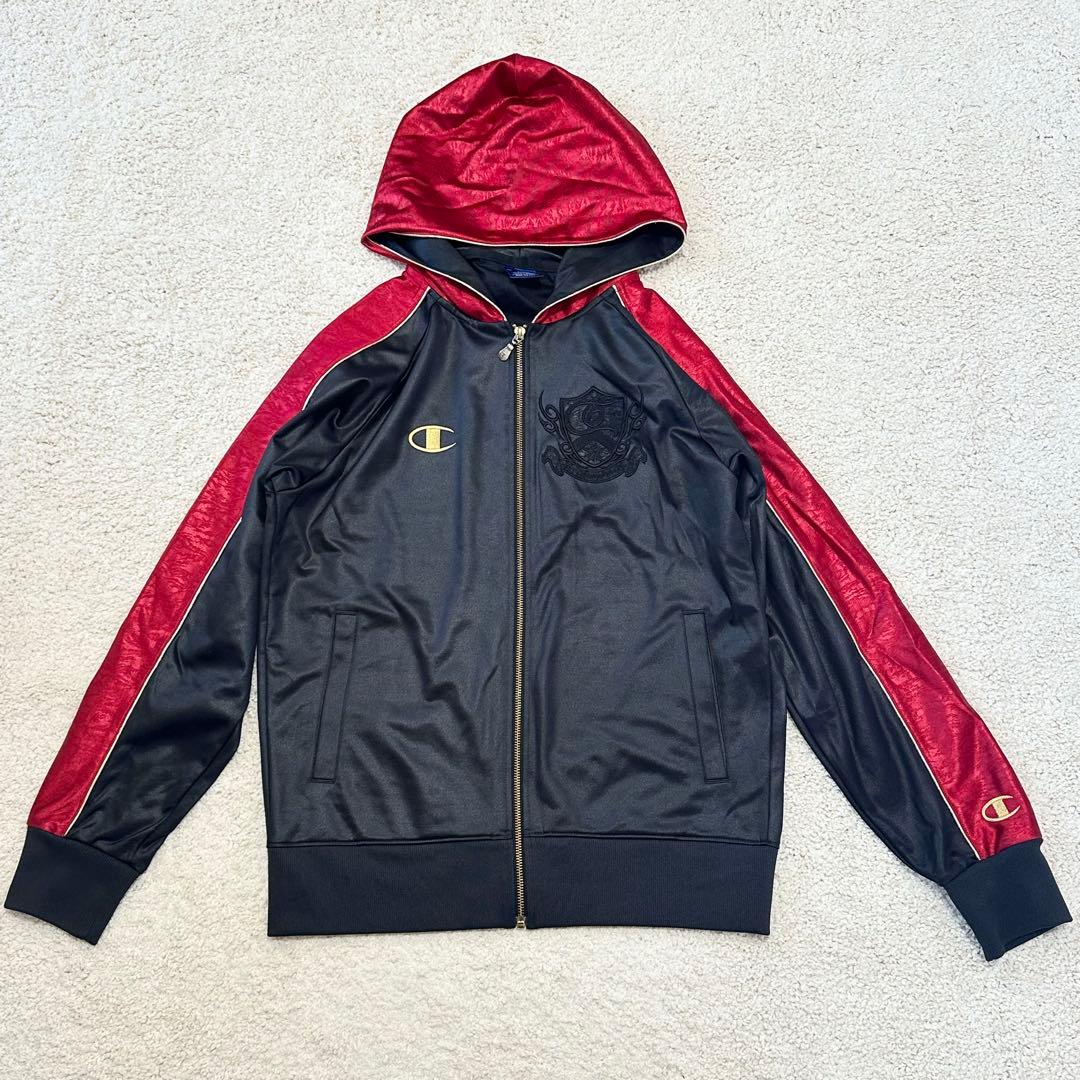 【魔裟斗モデル】Champion チャンピオン 刺繍 黒×赤 セットアップ L