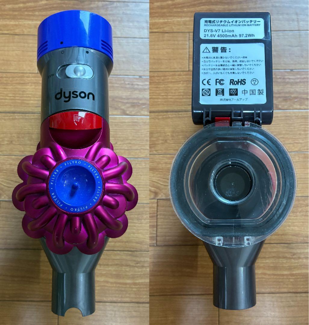 【美品】ダイソン dyson V7 fluffy 【新品】バッテリー36分