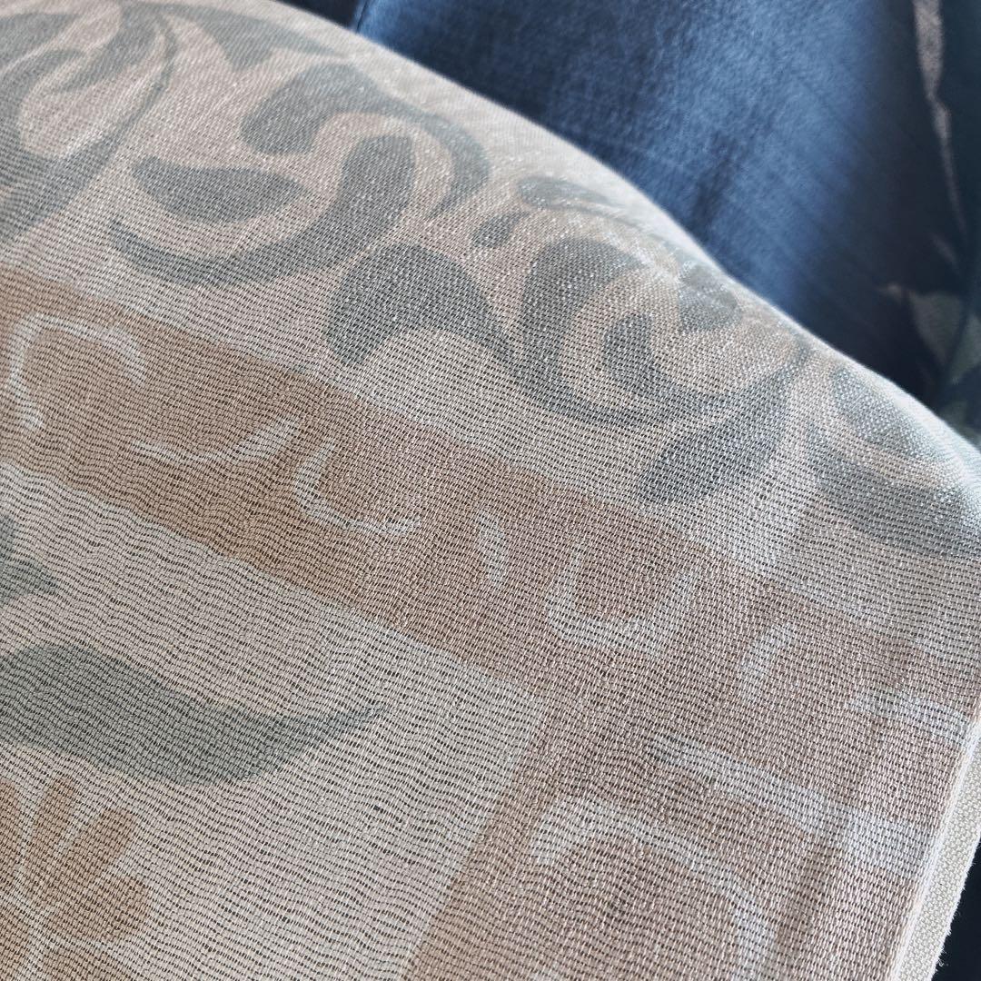 訪問着　フルセット　着物　正絹　紺色　ちりめん　凛やか草花　N3