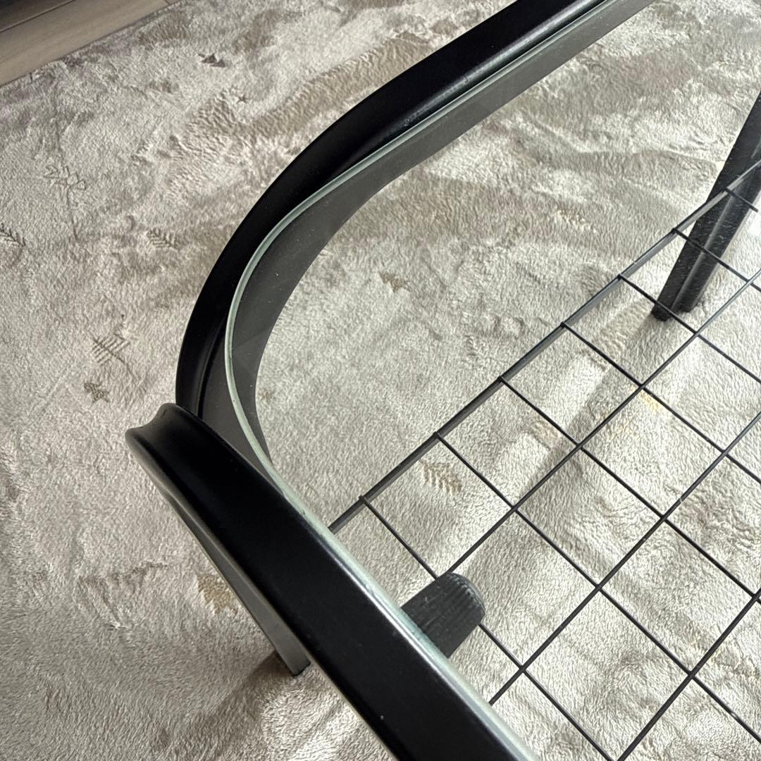 【美品】ミッドセンチュリー　ガラステーブル　レトロ　スペースエイジ