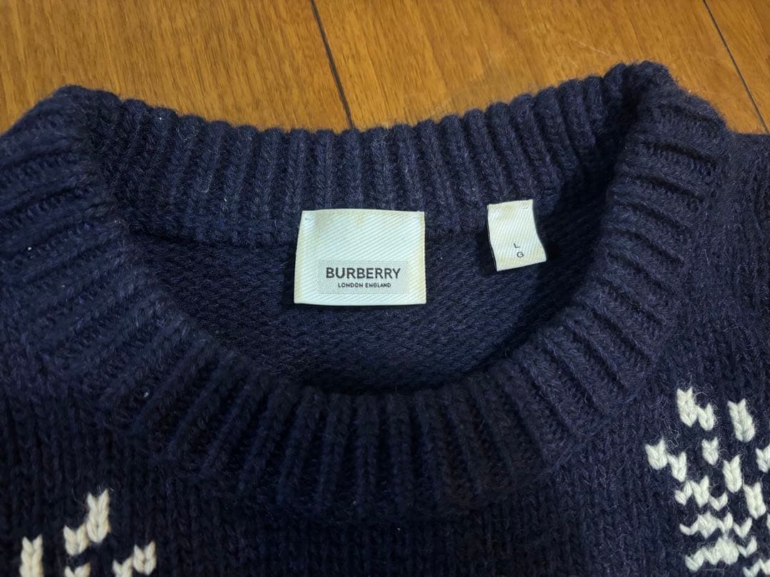 BURBERRY ネイビー ニット セーター Lサイズ