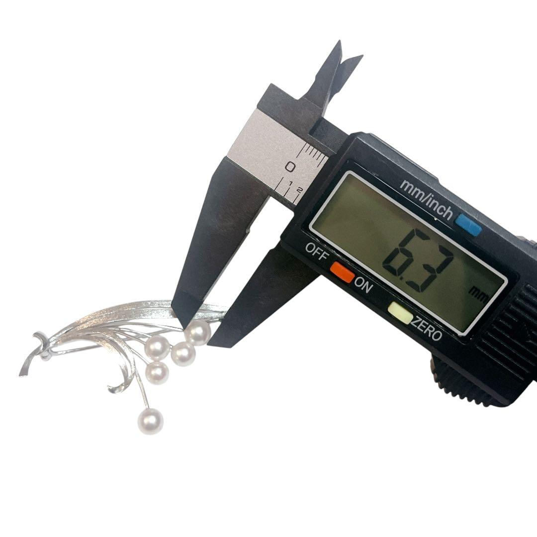 【極美品★磨き済】MIKIMOTO パールブローチ ブーケ 6珠 あこや真珠