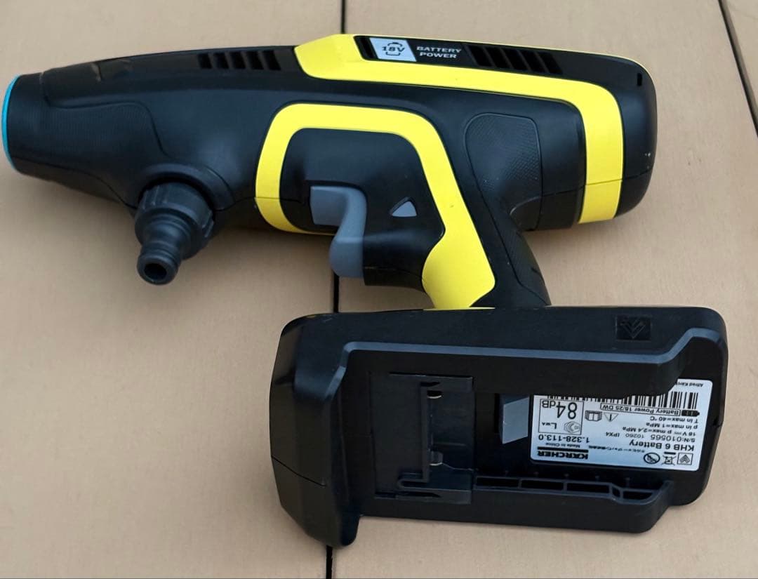 【美品 高容量5.0Ah付】KARCHER KHB6 高圧洗浄機 本体＋人気OP