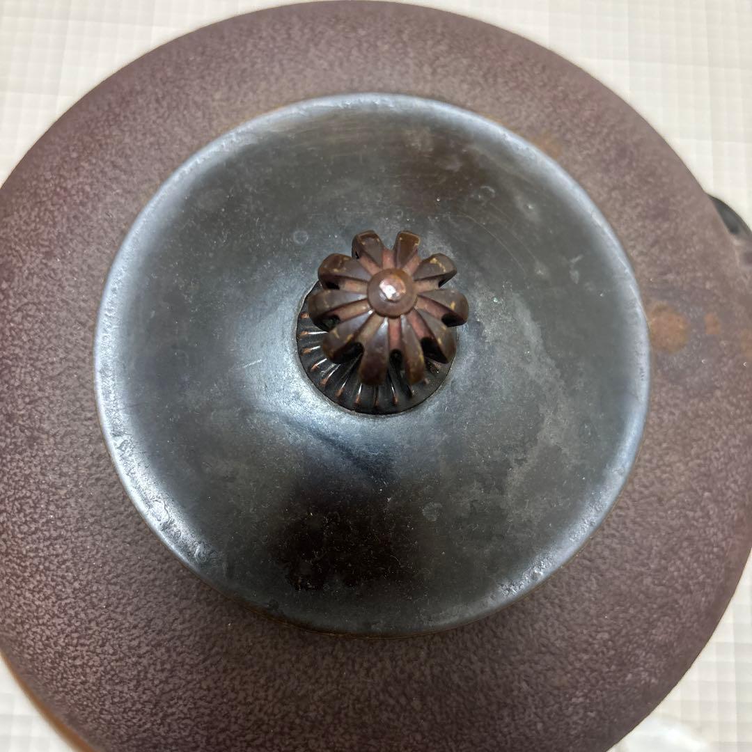 唐銅 鬼面風炉 茶道具　茶釜