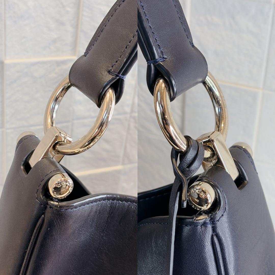 【美品】COACH コーチ ホーボー ショルダーバッグ ハンドバッグ ブラック