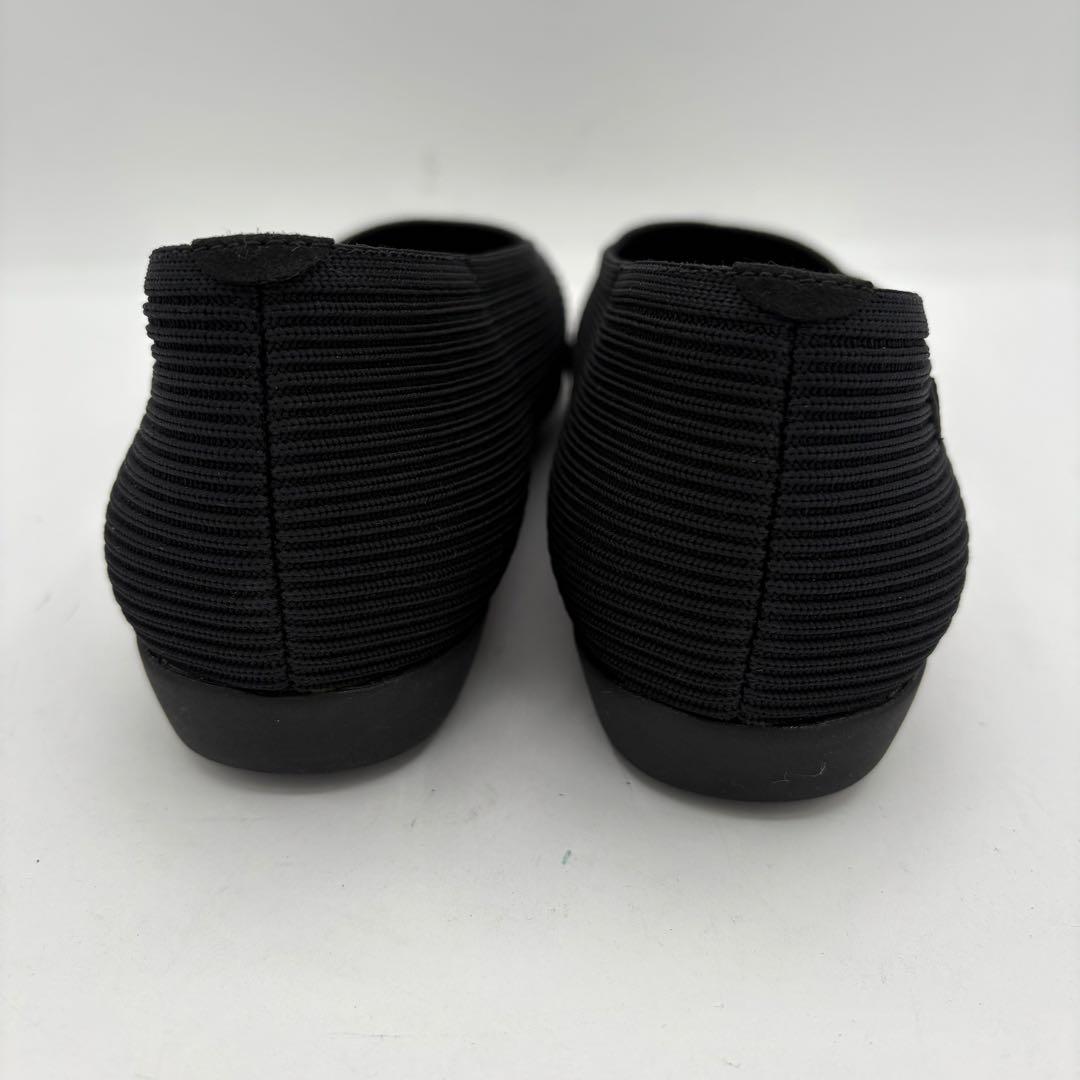 【未使用】ビバイア　【24.5cm】フラットシューズ　スクエア　Vカットブラック