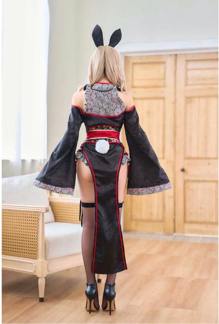 ロングスリット巫女バニー【Malymoon/マリームーン】ブラック