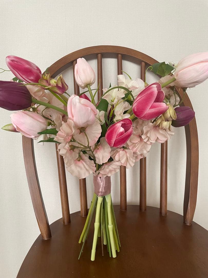 ウェディングブーケ　アーティフィシャルフラワーブーケ　チューリップブーケ